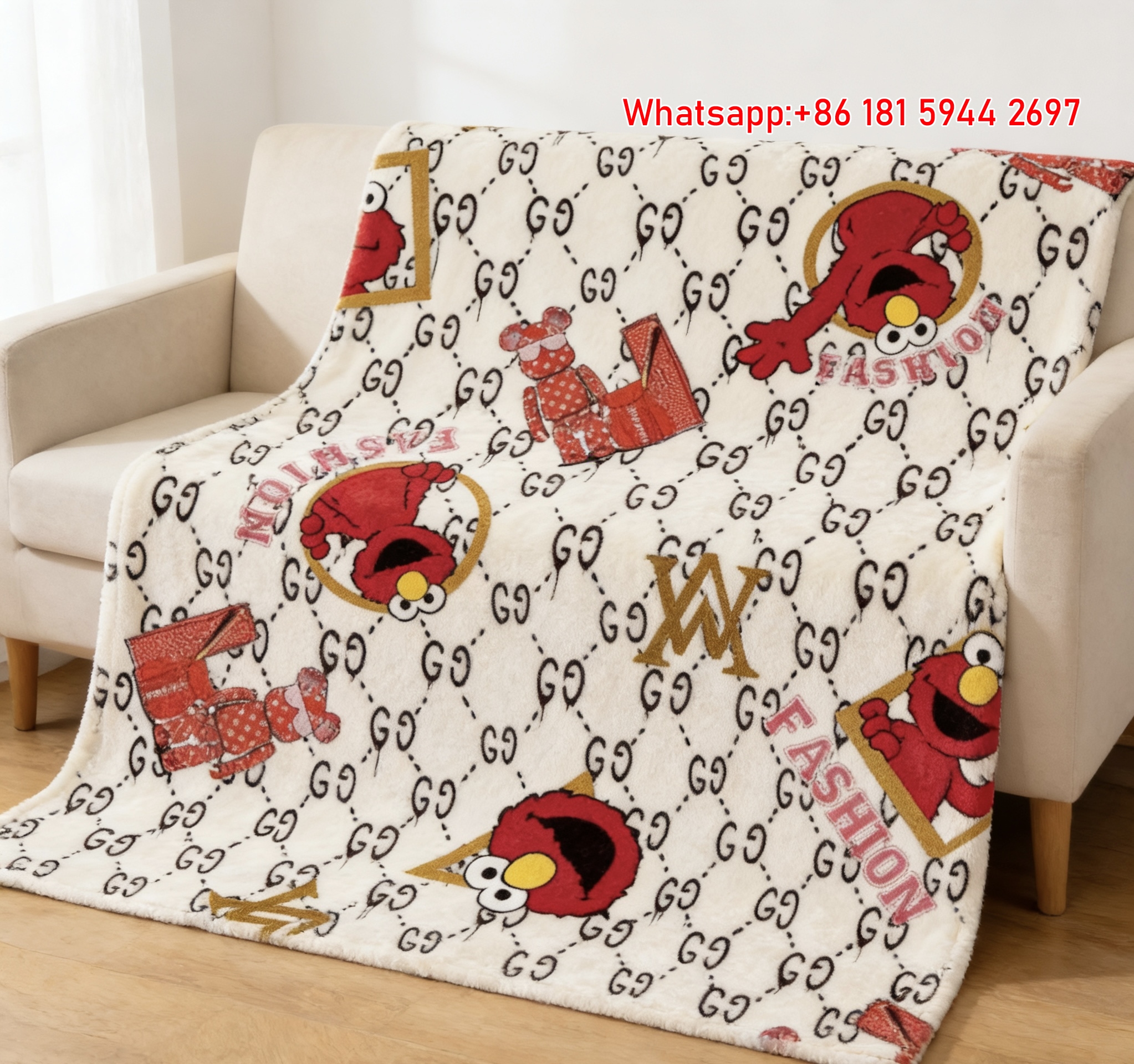 Elmo x Gucci Monogram Throw Blanket GGJY (15)